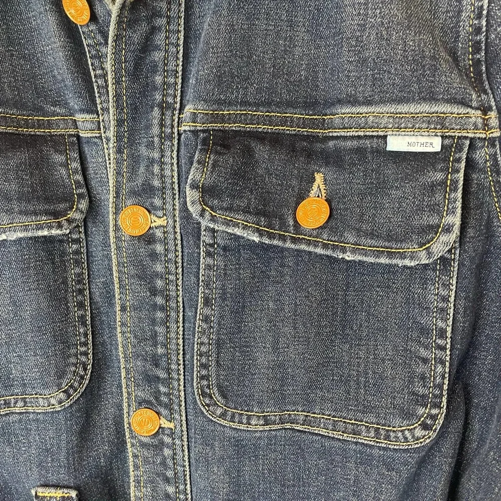 MOTHER Belted Veteran Denim Jacket in Wicked Wildflower wash XS - Picture 8 of 13